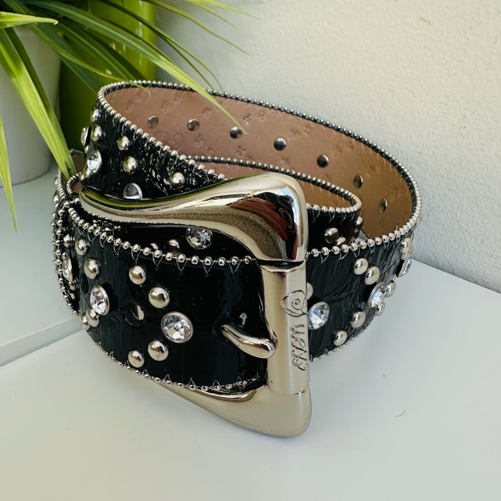 Guess | Studded Black and Silver Belt